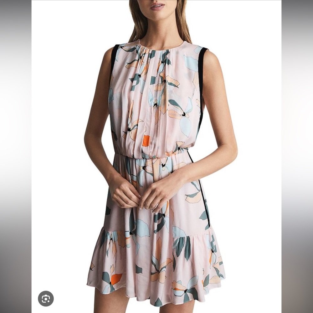 Reiss Jacqueline-leaf print dress